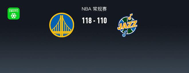 NBA战报：勇士118-110爵士，克莱-汤普森32+5+4